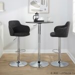 Boyne Dark Grey Fabric Chrome Contemporary Adjustable Barstools (Set of 2)
