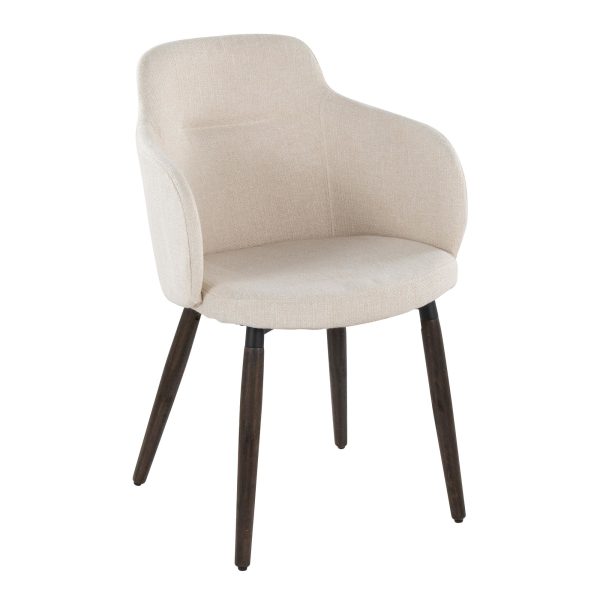 Boyne Farmhouse Dark Walnut and Cream Accent Chairs Set of 2 2