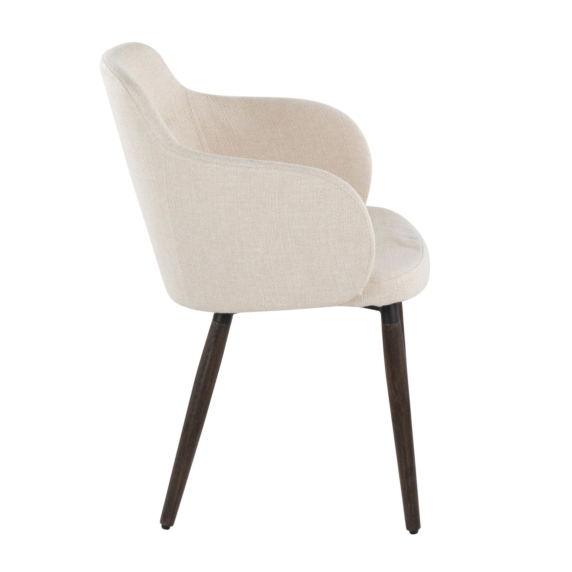 Boyne Farmhouse Dark Walnut and Cream Accent Chairs (Set of 2) 4 Boyne Farmhouse Dark Walnut and Cream Accent Chairs (Set of 2) - Image 4