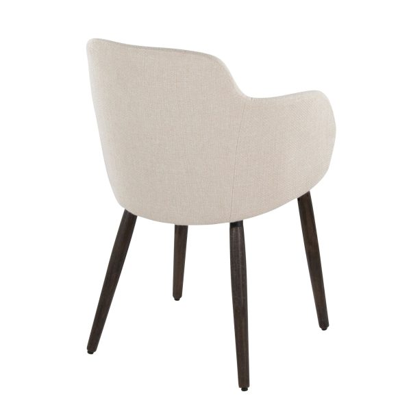 Boyne Farmhouse Dark Walnut and Cream Accent Chairs Set of 2 4