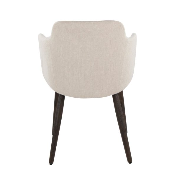 Boyne Farmhouse Dark Walnut and Cream Accent Chairs Set of 2 5