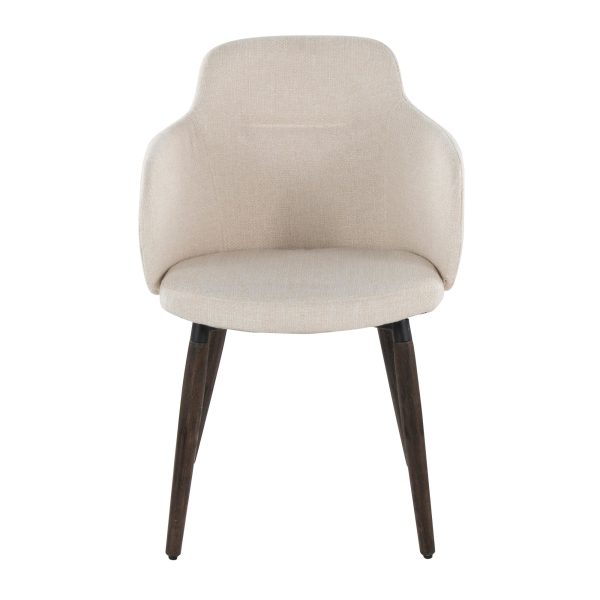 Boyne Farmhouse Dark Walnut and Cream Accent Chairs Set of 2 6