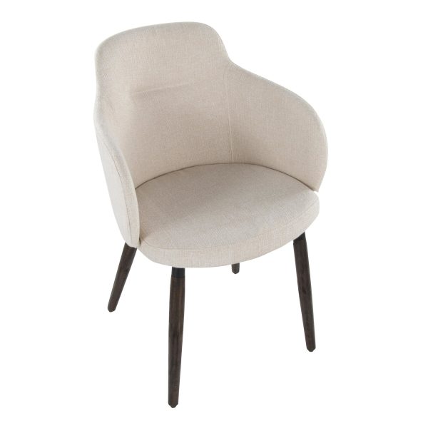 Boyne Farmhouse Dark Walnut and Cream Accent Chairs Set of 2 7