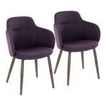 Boyne Farmhouse Dark Walnut and Purple Accent Chairs (Set of 2)