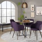 Boyne Farmhouse Dark Walnut and Purple Accent Chairs (Set of 2)