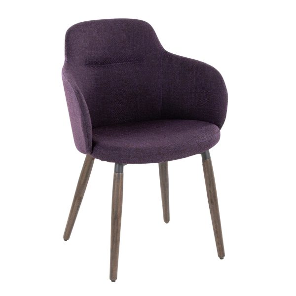 Boyne Farmhouse Dark Walnut and Purple Accent Chairs Set of 2 2