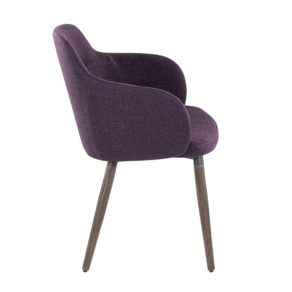 Boyne Farmhouse Dark Walnut and Purple Accent Chairs Set of 2 3