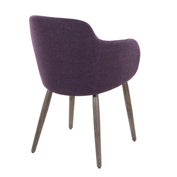 Boyne Farmhouse Dark Walnut and Purple Accent Chairs Set of 2 4