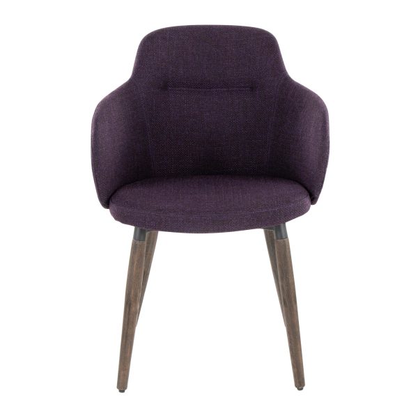 Boyne Farmhouse Dark Walnut and Purple Accent Chairs Set of 2 6