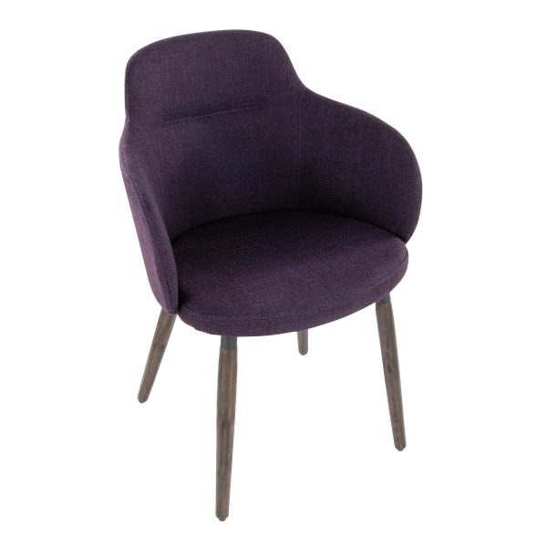 Boyne Farmhouse Dark Walnut and Purple Accent Chairs Set of 2 7