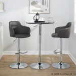 Boyne Grey Faux Leather Chrome Contemporary Adjustable Barstools (Set of 2) 16 Boyne Grey Faux Leather Chrome Contemporary Adjustable Barstools (Set of 2)