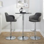 Boyne Grey Faux Leather Chrome Contemporary Adjustable Barstools (Set of 2) 17 Boyne Grey Faux Leather Chrome Contemporary Adjustable Barstools (Set of 2)
