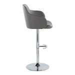 Boyne Grey Faux Leather Chrome Contemporary Adjustable Barstools (Set of 2) 20 Boyne Grey Faux Leather Chrome Contemporary Adjustable Barstools (Set of 2)