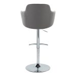 Boyne Grey Faux Leather Chrome Contemporary Adjustable Barstools (Set of 2) 22 Boyne Grey Faux Leather Chrome Contemporary Adjustable Barstools (Set of 2)