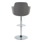Boyne Grey Faux Leather Chrome Swivel Barstools (Set of 2) 26 Boyne Grey Faux Leather Chrome Swivel Barstools (Set of 2)