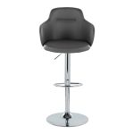 Boyne Grey Faux Leather Chrome Swivel Barstools (Set of 2) 27 Boyne Grey Faux Leather Chrome Swivel Barstools (Set of 2)