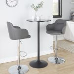 Boyne Grey Faux Leather Chrome Swivel Barstools (Set of 2) 16 Boyne Grey Faux Leather Chrome Swivel Barstools (Set of 2)