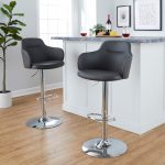 Boyne Grey Faux Leather Chrome Swivel Barstools (Set of 2) 18 Boyne Grey Faux Leather Chrome Swivel Barstools (Set of 2)