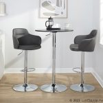 Boyne Grey Faux Leather Chrome Swivel Barstools (Set of 2) 21 Boyne Grey Faux Leather Chrome Swivel Barstools (Set of 2)