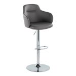 Boyne Grey Faux Leather Chrome Swivel Barstools (Set of 2) 23 Boyne Grey Faux Leather Chrome Swivel Barstools (Set of 2)