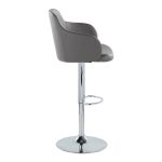 Boyne Grey Faux Leather Chrome Swivel Barstools (Set of 2) 24 Boyne Grey Faux Leather Chrome Swivel Barstools (Set of 2)