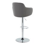 Boyne Grey Faux Leather Chrome Swivel Barstools (Set of 2) 25 Boyne Grey Faux Leather Chrome Swivel Barstools (Set of 2)