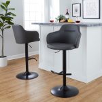 Boyne Grey Faux Leather Contemporary Adjustable Barstools (Set of 2) 15 Boyne Grey Faux Leather Contemporary Adjustable Barstools (Set of 2)