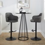 Boyne Grey Faux Leather Contemporary Adjustable Barstools (Set of 2) 16 Boyne Grey Faux Leather Contemporary Adjustable Barstools (Set of 2)