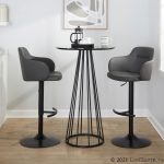 Boyne Grey Faux Leather Contemporary Adjustable Barstools (Set of 2) 17 Boyne Grey Faux Leather Contemporary Adjustable Barstools (Set of 2)