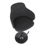 Boyne Industrial Adjustable Black Metal and Grey Fabric Barstool 18 Boyne Industrial Adjustable Black Metal and Grey Fabric Barstool