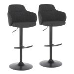 Boyne Industrial Black Metal Dark Grey Swivel Barstools (Set of 2) 14 Boyne Industrial Black Metal Dark Grey Swivel Barstools (Set of 2)