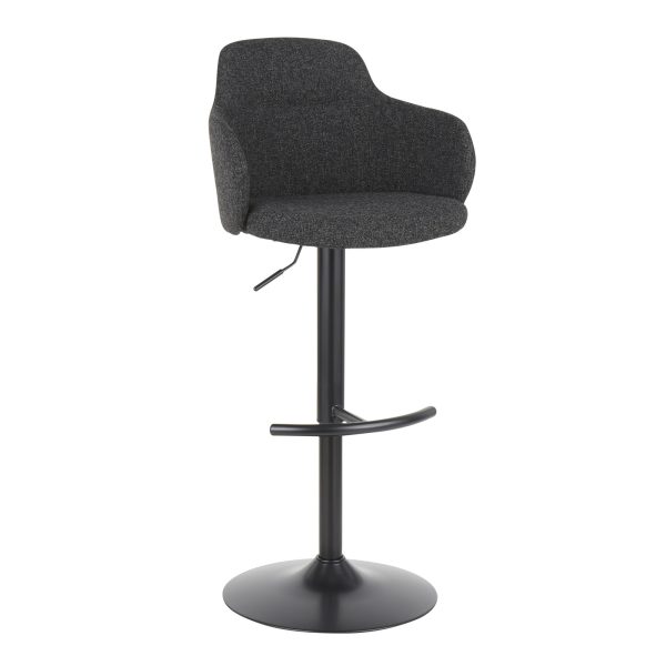 Boyne Industrial Black Metal Dark Grey Swivel Barstools Set of 2 3