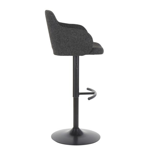 Boyne Industrial Black Metal Dark Grey Swivel Barstools Set of 2 4
