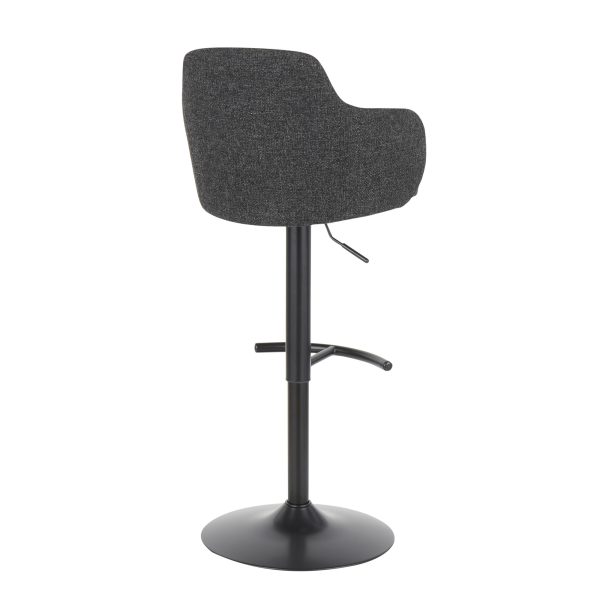 Boyne Industrial Black Metal Dark Grey Swivel Barstools Set of 2 5