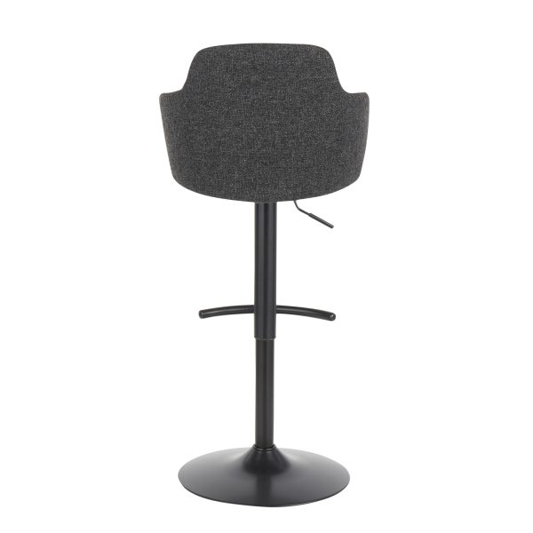 Boyne Industrial Black Metal Dark Grey Swivel Barstools Set of 2 6