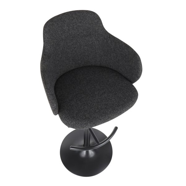 Boyne Industrial Black Metal Dark Grey Swivel Barstools Set of 2 8