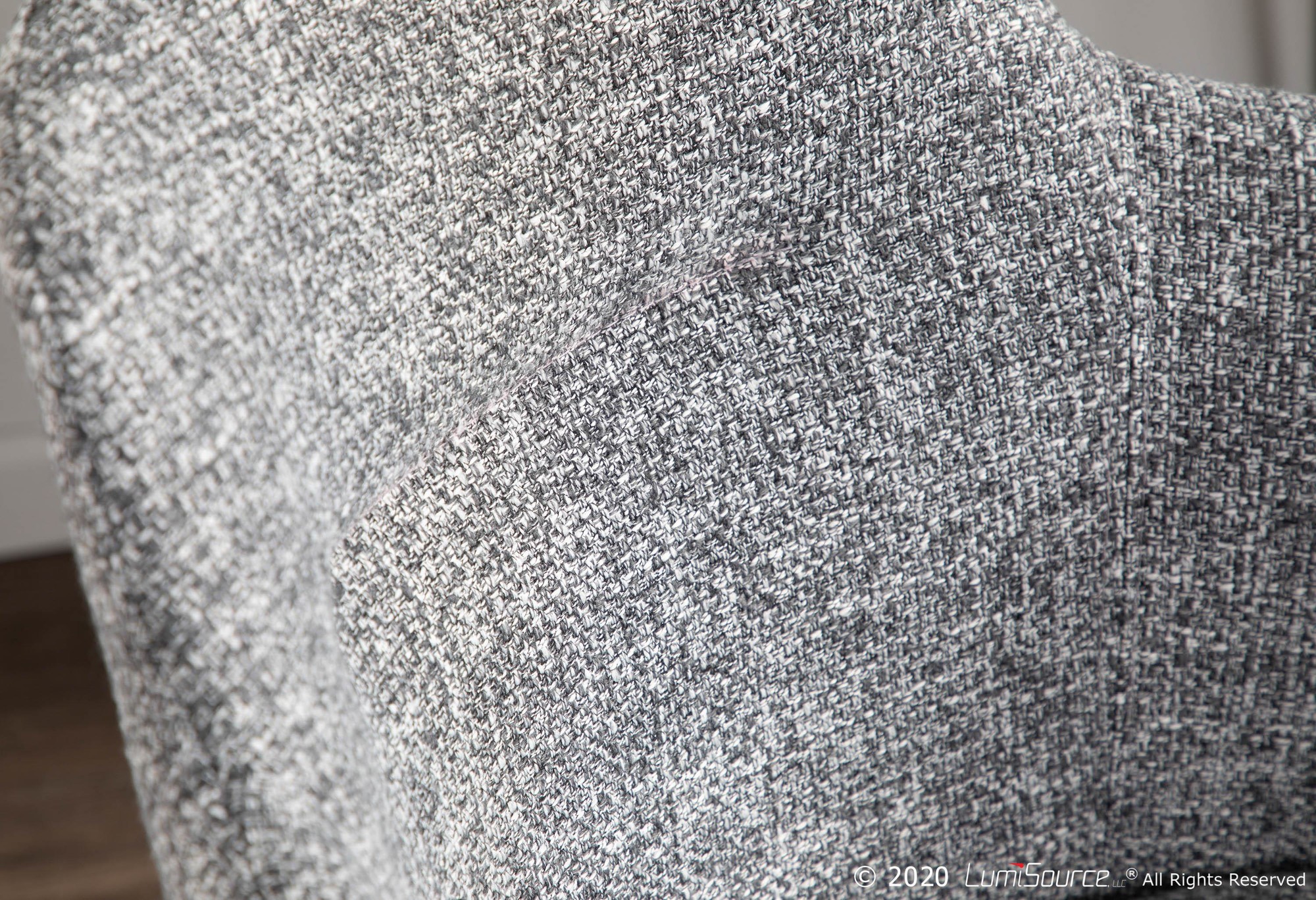 Boyne Industrial Black Metal Grey Noise Fabric Accent Chair 3 Boyne Industrial Black Metal Grey Noise Fabric Accent Chair - Image 3