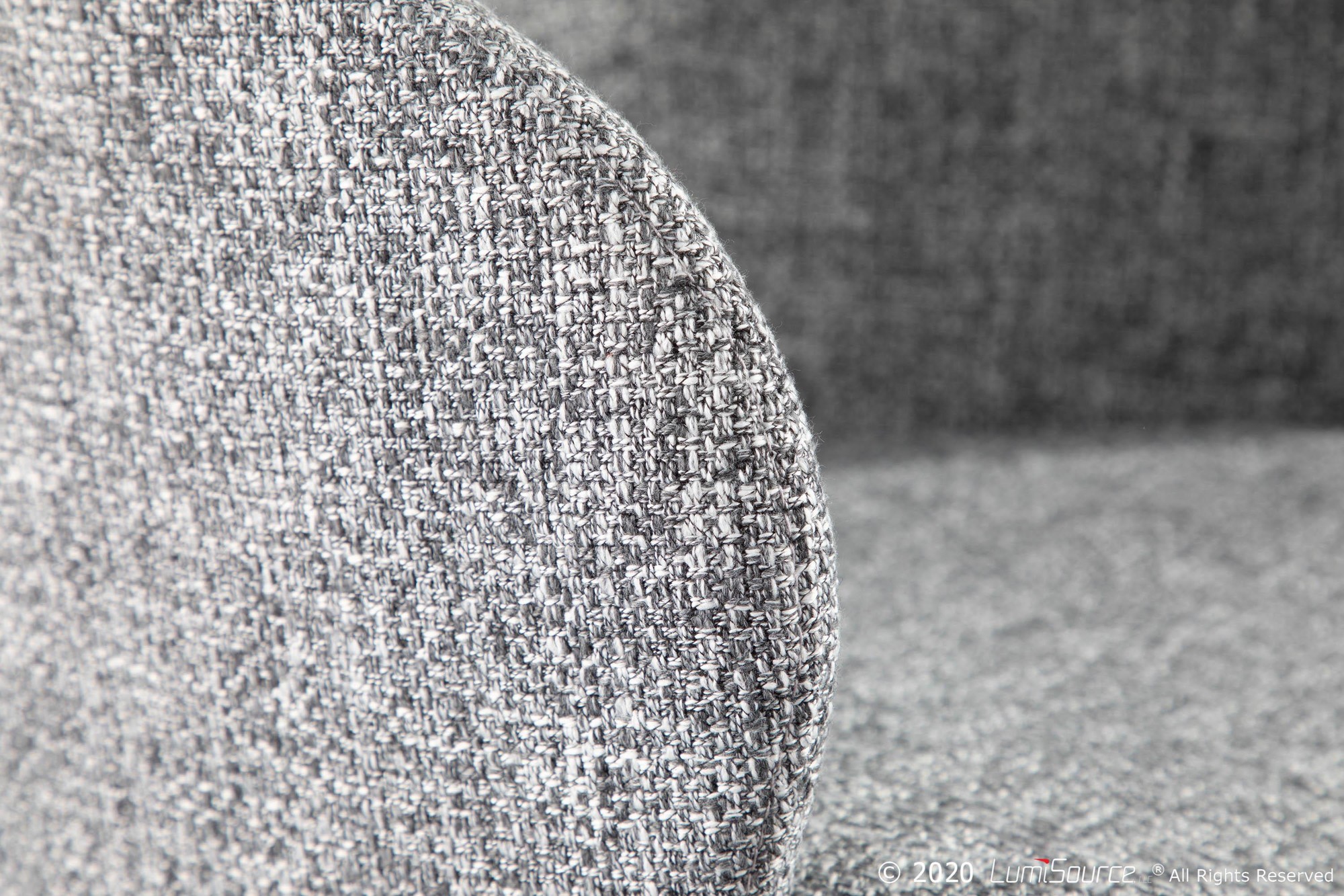 Boyne Industrial Black Metal Grey Noise Fabric Accent Chair 4 Boyne Industrial Black Metal Grey Noise Fabric Accent Chair - Image 4