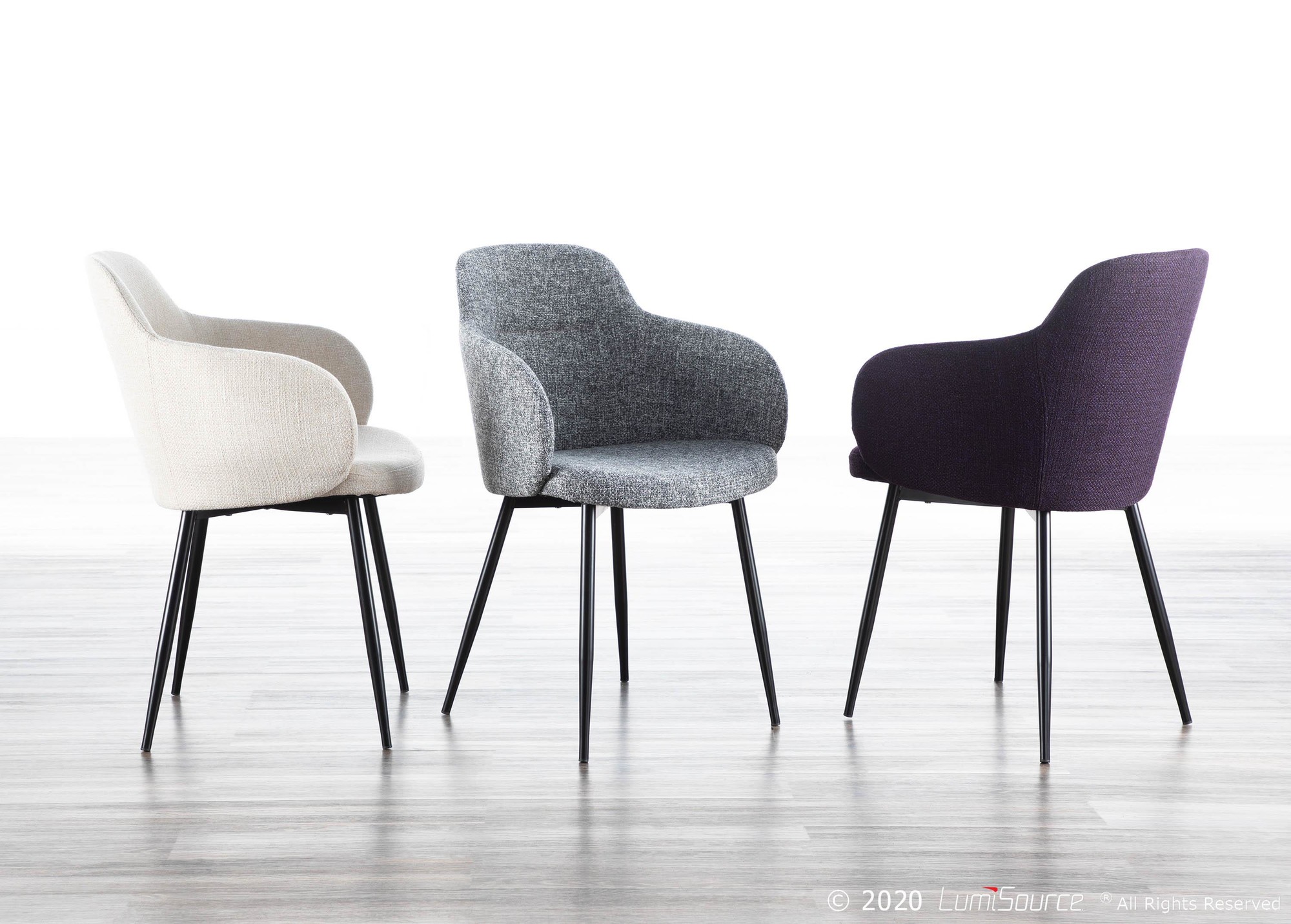 Boyne Industrial Black Metal Grey Noise Fabric Accent Chair 6 Boyne Industrial Black Metal Grey Noise Fabric Accent Chair - Image 6