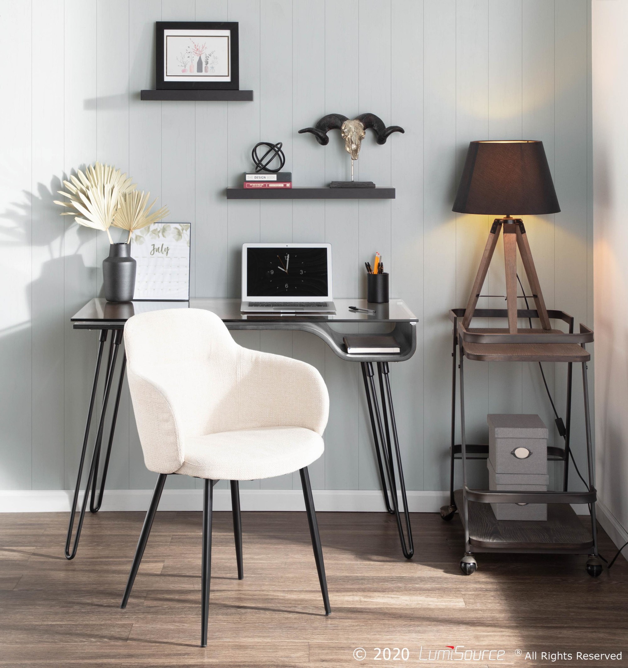 Boyne Industrial Cream Noise Fabric Accent Chair Black Metal Legs 2 Boyne Industrial Cream Noise Fabric Accent Chair Black Metal Legs - Image 2