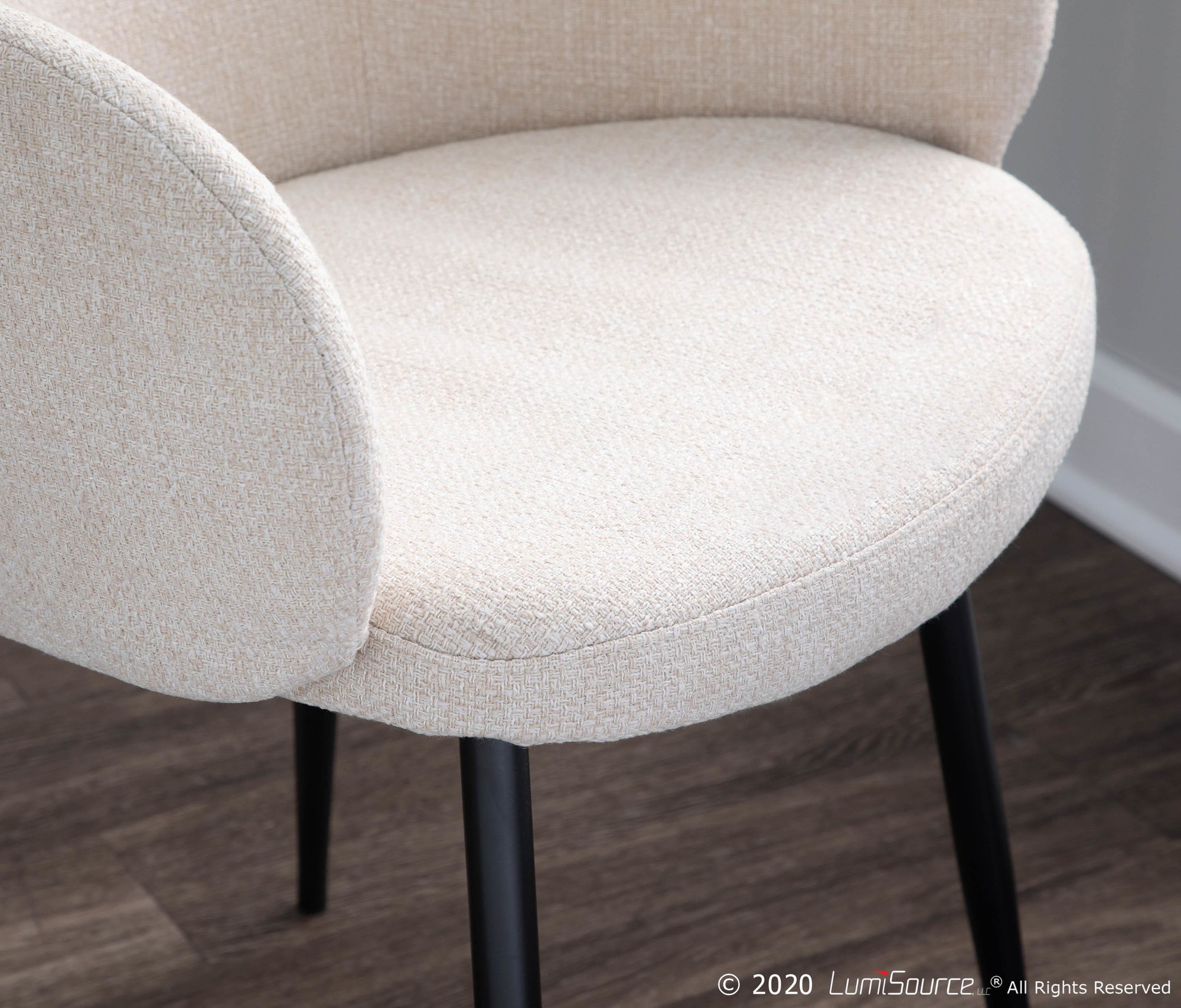 Boyne Industrial Cream Noise Fabric Accent Chair Black Metal Legs 4 Boyne Industrial Cream Noise Fabric Accent Chair Black Metal Legs - Image 4