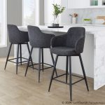 Boyne Industrial Dark Grey 26-Inch Counter Stools (Set of 2)