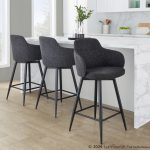 Boyne Industrial Dark Grey 26-Inch Counter Stools (Set of 2)