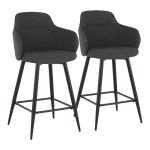 Boyne Industrial Dark Grey 26-Inch Counter Stools (Set of 2)