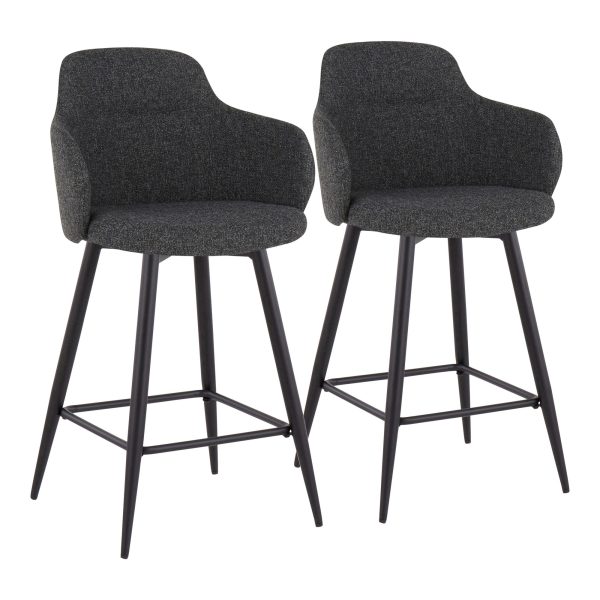 Boyne Industrial Dark Grey 26 Inch Counter Stools Set of 2 2