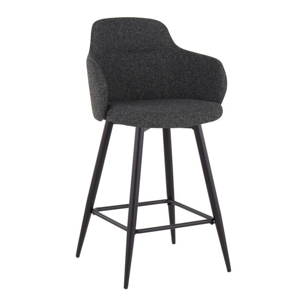 Boyne Industrial Dark Grey 26 Inch Counter Stools Set of 2 3