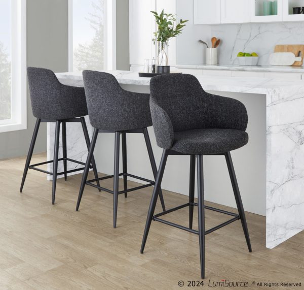 Boyne Industrial Dark Grey 26 Inch Counter Stools Set of 2
