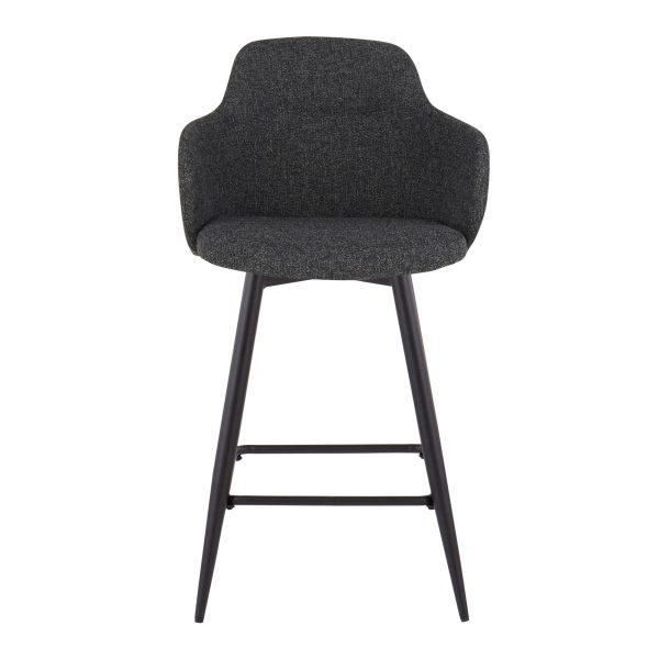 Boyne Industrial Dark Grey 26 Inch Counter Stools Set of 2 7