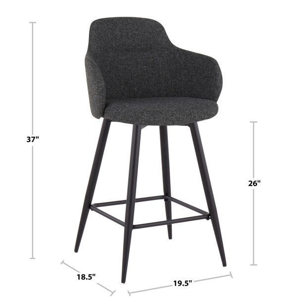 Boyne Industrial Dark Grey 26 Inch Counter Stools Set of 2 8