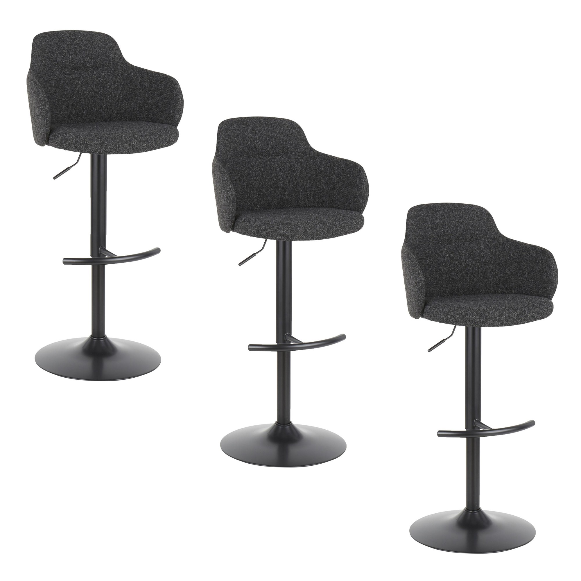 Boyne Industrial Dark Grey Swivel Barstools (Set of 3) 8 Boyne Industrial Dark Grey Swivel Barstools (Set of 3) - Image 8